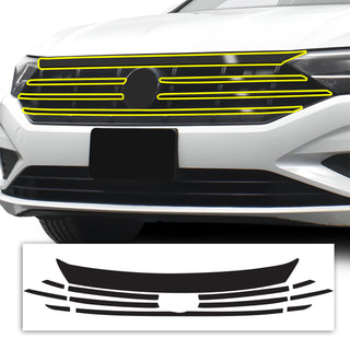 Vinyl Chrome Delete Wheel Rim Front Grille Trim Blackout Decal Stickers Overlay Film Fits Volkswagen Jetta 2019 - 2025 - Bogar Tech Designs