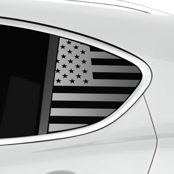 American Flag Quarter Window Decal for Alfa Romeo Stelvio 2019-2026 – Precut Matte Black Vinyl