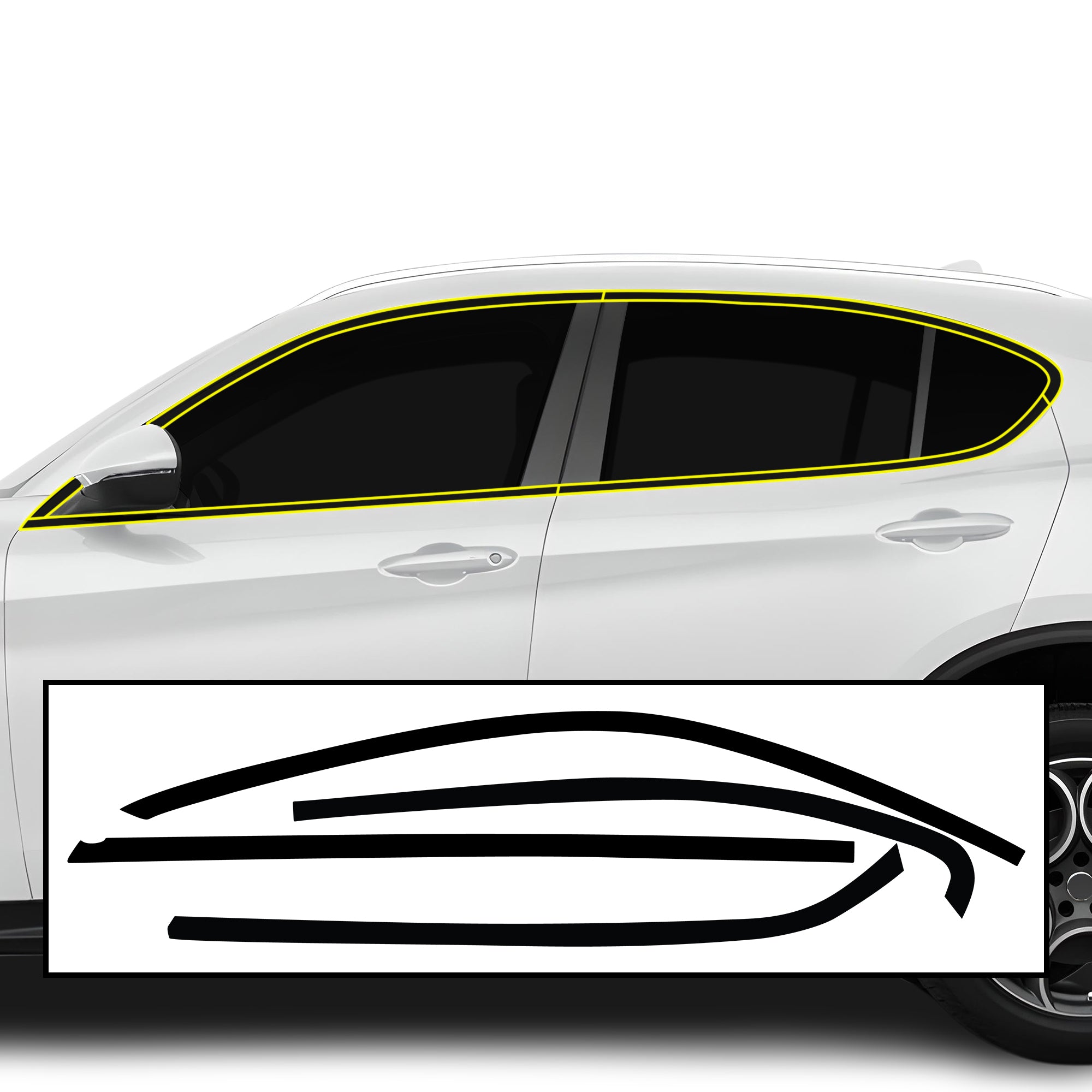 Vinyl Chrome Delete Side Window Trim Blackout Decal Stickers Cover Ove