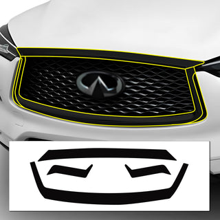 Vinyl Chrome Delete Grille Side Window Rear Blackout Decal Stickers Overlay Film Fits Infiniti QX50 2019 - 2025 - Bogar Tech Designs