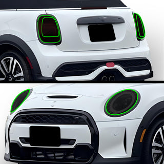 Full Headlight Taillight Precut Smoked PPF Tint Kit Film Overlay Fits Mini Cooper 2019 - 2024 - Bogar Tech Designs