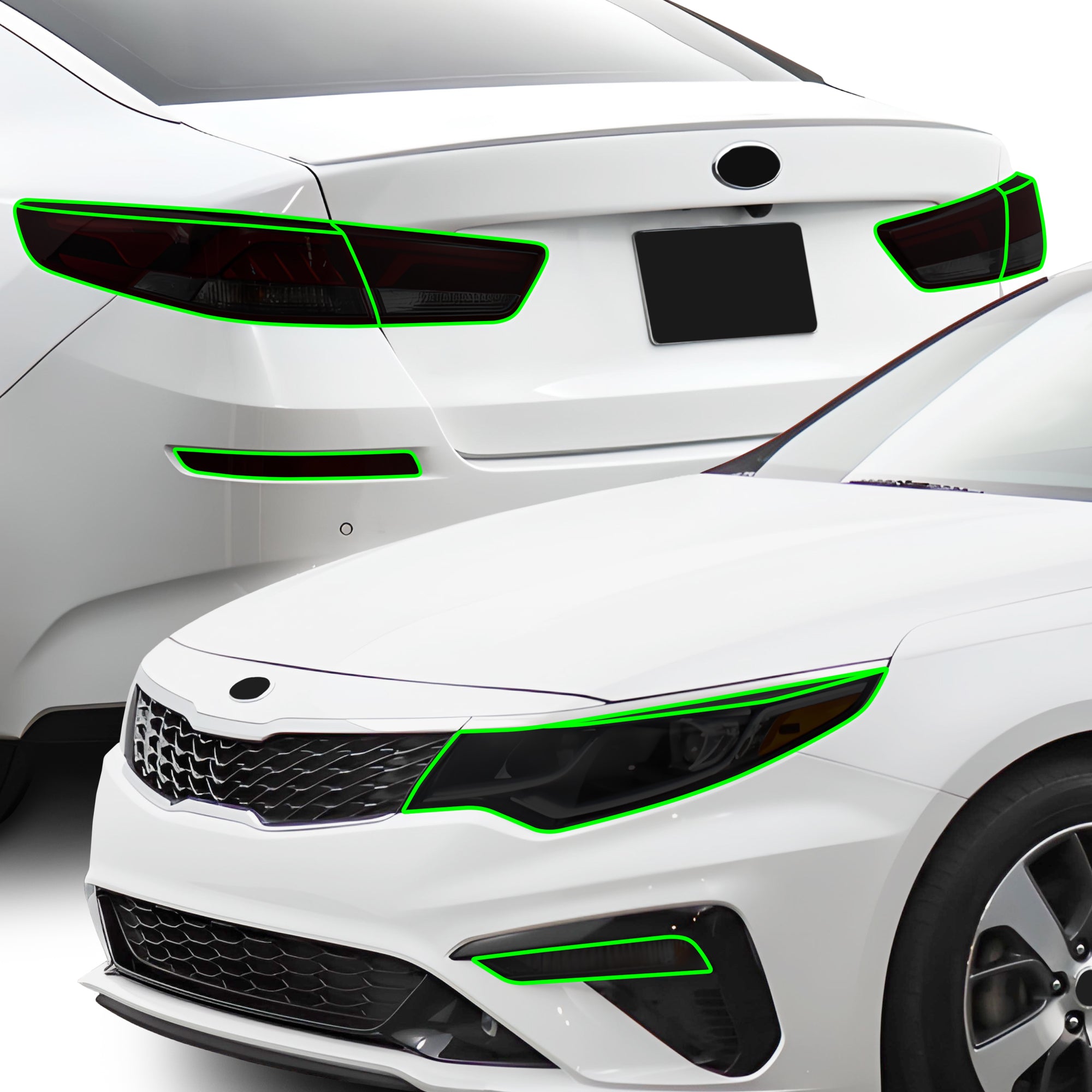 Full Headlight Taillight Precut Smoked PPF Tint Kit Film Overlay Cover