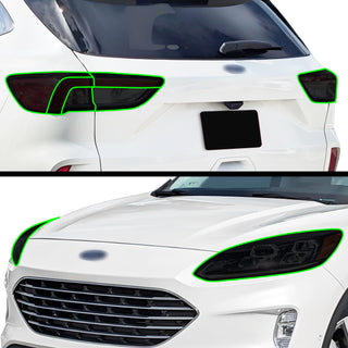 Full Headlight Taillight Precut Smoked PPF Tint Kit Overlay Film Fits Ford Escape 2020 - 2022 - Bogar Tech Designs