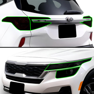 Full Headlight Taillight Precut Smoked PPF Tint Kit Film Overlay Fits Kia Seltos 2021 - 2023 - Bogar Tech Designs