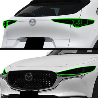 Full Headlight Taillight Precut Smoked PPF Tint Kit Film Overlay Fits Mazda Cx - 30 2020 - 2025 - Bogar Tech Designs