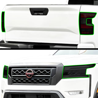 Full Headlight Taillight Precut Smoked PPF Tint Kit Film Overlay Fits Nissan Frontier 2022 - 2025 - Bogar Tech Designs