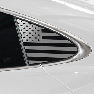 Quarter Window American Flag Vinyl Decal Stickers Fits Porsche Taycan 2020 - 2025 - Bogar Tech Designs