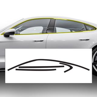 Vinyl Chrome Delete Side Window Rear Blackout Decal Stickers Overlay Film Fits Porsche Taycan 2020 - 2025 - Bogar Tech Designs
