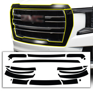 Vinyl Chrome Delete Grille Side Window Rear Blackout Decal Stickers Overlay Film Fits GMC Yukon 2021 - 2025 - Bogar Tech Designs