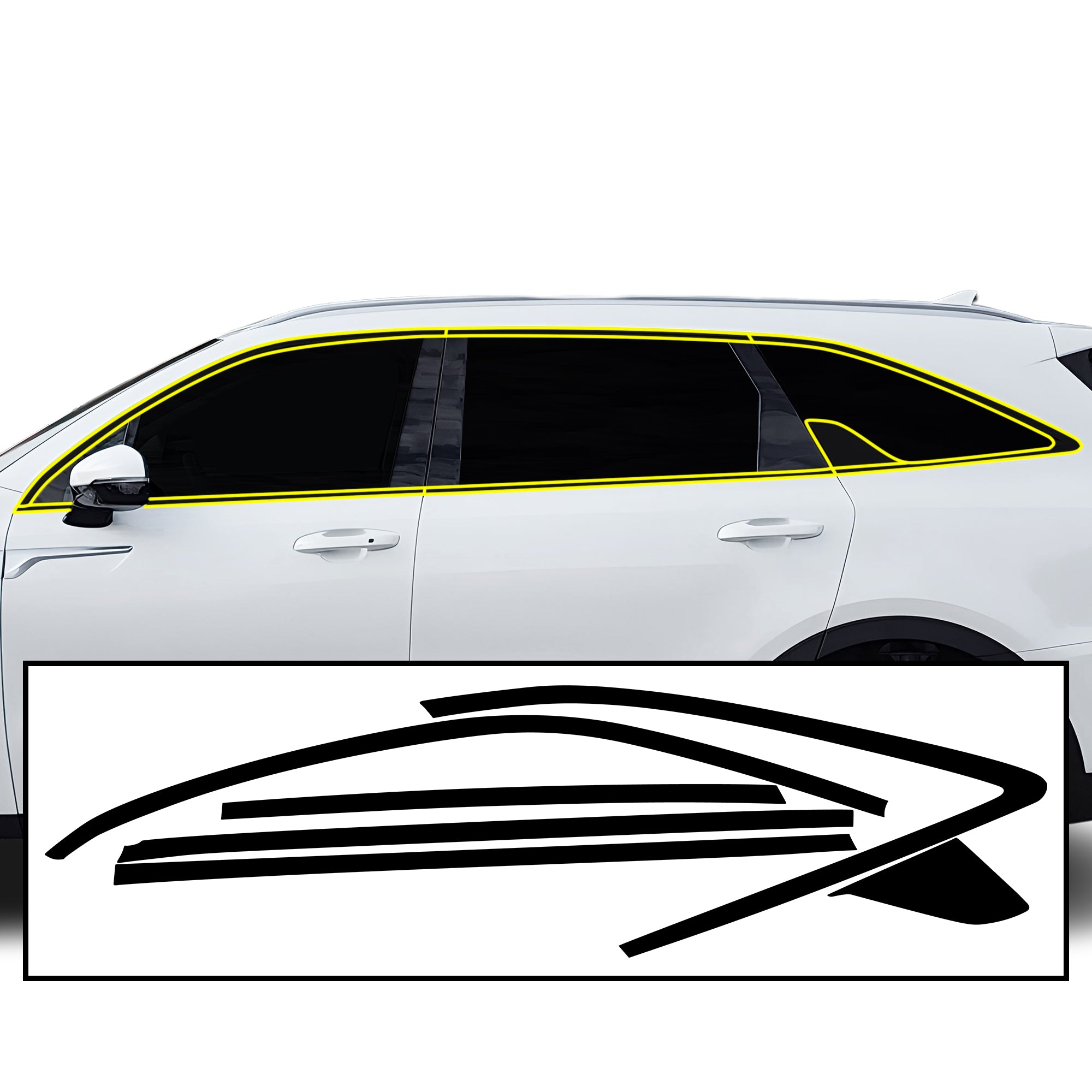 Clearsurface Chrome Delete Blackout Vinyl Kit For Nissan Sentra 2020-2025 Side Window Trim - USA Made