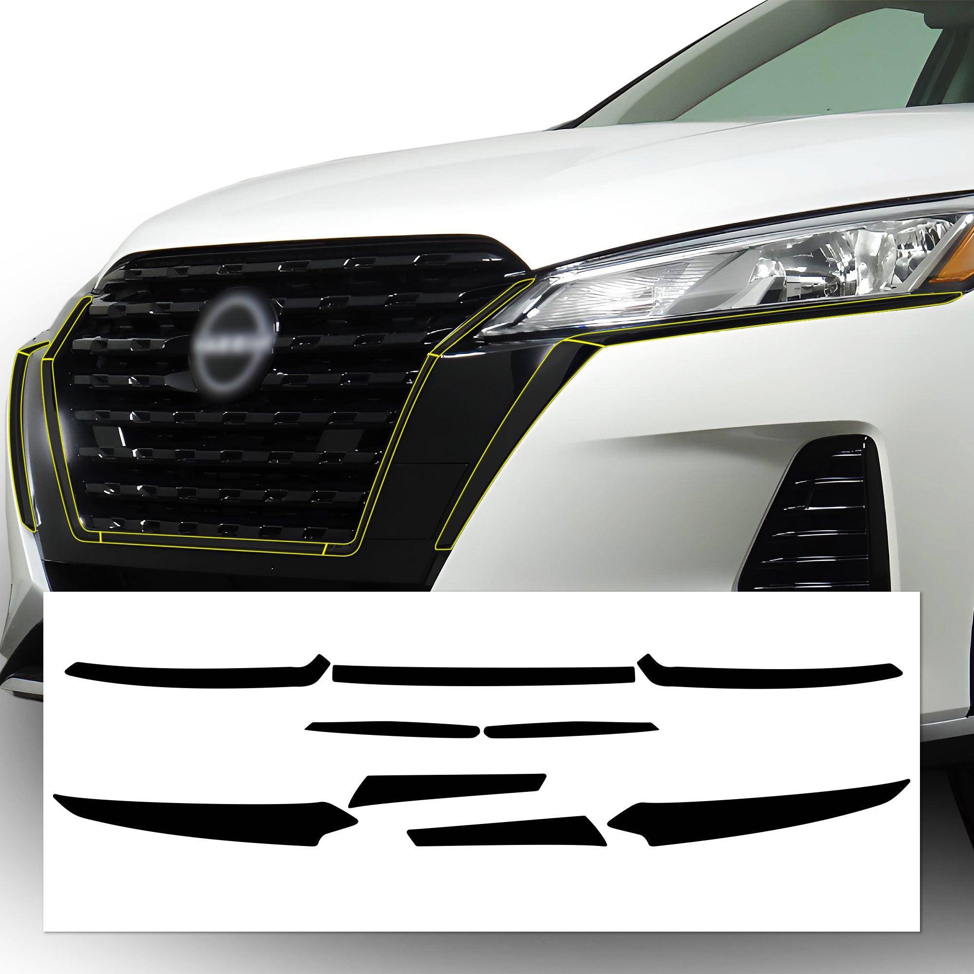 Chrome Delete Vinyl Decal Kit For 2019-2025 Chevy Malibu Front Grille – Blackout