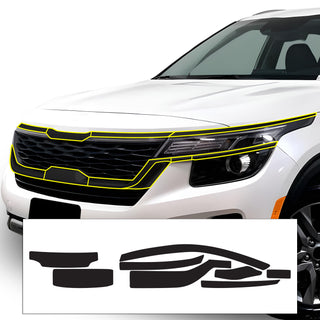 Vinyl Chrome Delete Grille Side Window Rear Blackout Decal Stickers Overlay Film Fits Kia Seltos 2021 - 2025 - Bogar Tech Designs
