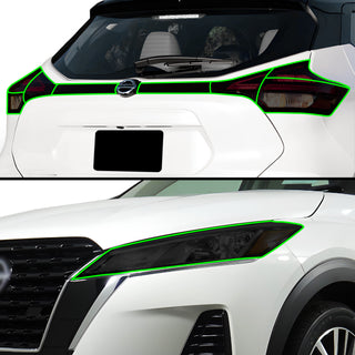Full Headlight Taillight Precut Smoked PPF Tint Kit Film Overlay Film Fits Nissan Kicks 2021 - 2023 - Bogar Tech Designs