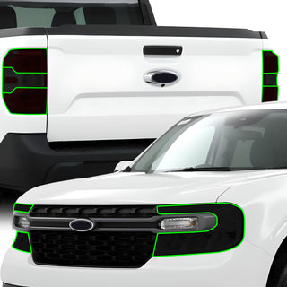 Full Headlight Taillight Precut Smoked PPF Tint Kit Film Overlay Fits Ford Maverick 2022 - 2025 - Bogar Tech Designs