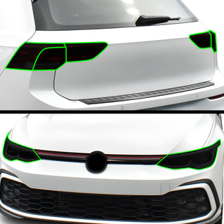 Full Headlight Taillight Precut Smoked PPF Tint Kit Overlay Film Fits Volkswagen Golf 2022 - 2025 - Bogar Tech Designs