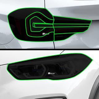 Full Headlight Taillight Precut Smoked PPF Tint Kit Film Overlay Fits BMW X3 2022 - 2024 - Bogar Tech Designs