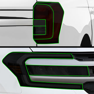 Full Headlight Taillight Precut Smoked PPF Tint Kit Film Overlay Fits Ford Expedition 2022 - 2024 - Bogar Tech Designs
