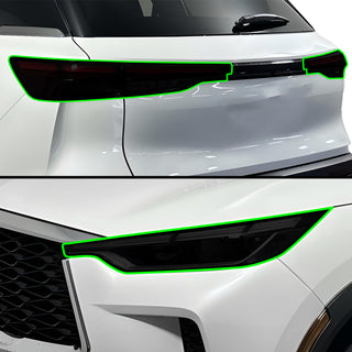 Full Headlight Taillight Precut Smoked PPF Tint Kit Film Overlay Fits Infiniti QX60 2022 - 2024 - Bogar Tech Designs