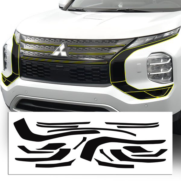 Mitsubishi Outlander 2022-2026 Blackout Chrome Delete Kit - Precut Gloss Black Vinyl Overlays