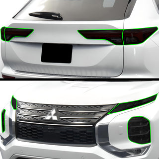 Full Headlight Taillight Precut Smoked PPF Tint Kit Film Overlay Fits Mitsubishi Outlander 2022 - 2025 - Bogar Tech Designs