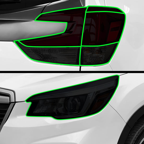 Subaru Forester 2022β2024 Dark Smoke Headlight & Taillight Tint Kit β Precut Vinyl Lens Overlays