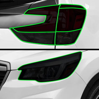 Full Headlight Taillight Precut Smoked PPF Tint Kit Film Overlay Fits Subaru Forester 2019 - 2024 - Bogar Tech Designs