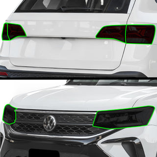 Full Headlight Taillight Precut Smoked PPF Tint Kit Film Overlay Fits Volkswagen Taos 2022 - 2024 - Bogar Tech Designs