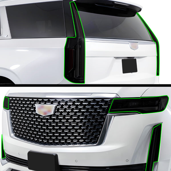Cadillac Escalade 2021–2025 Dark Smoke Headlight & Taillight Tint Kit – Precut Vinyl Lens Overlays