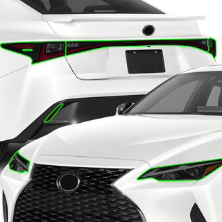 Full Headlight Taillight Precut Smoked PPF Tint Kit Film Overlay Fits Lexus IS 2021 2022 2023 - Bogar Tech Designs
