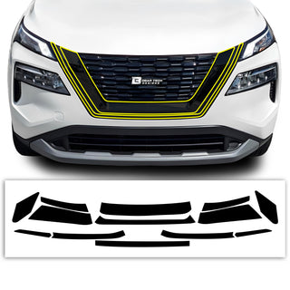Vinyl Chrome Delete Wheel Sides Front Rear Bumper Trim Blackout Decal Stickers Overlay Film Fits Nissan Rogue 2021 - 2025 - Bogar Tech Designs