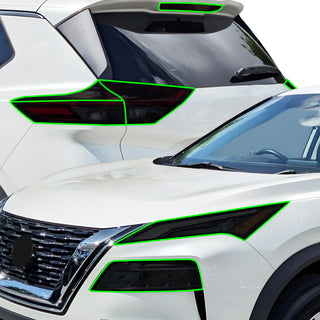 Full Headlight Taillight Precut Smoked PPF Tint Kit Film Overlay Fits Nissan Rogue 2021 - 2025 - Bogar Tech Designs