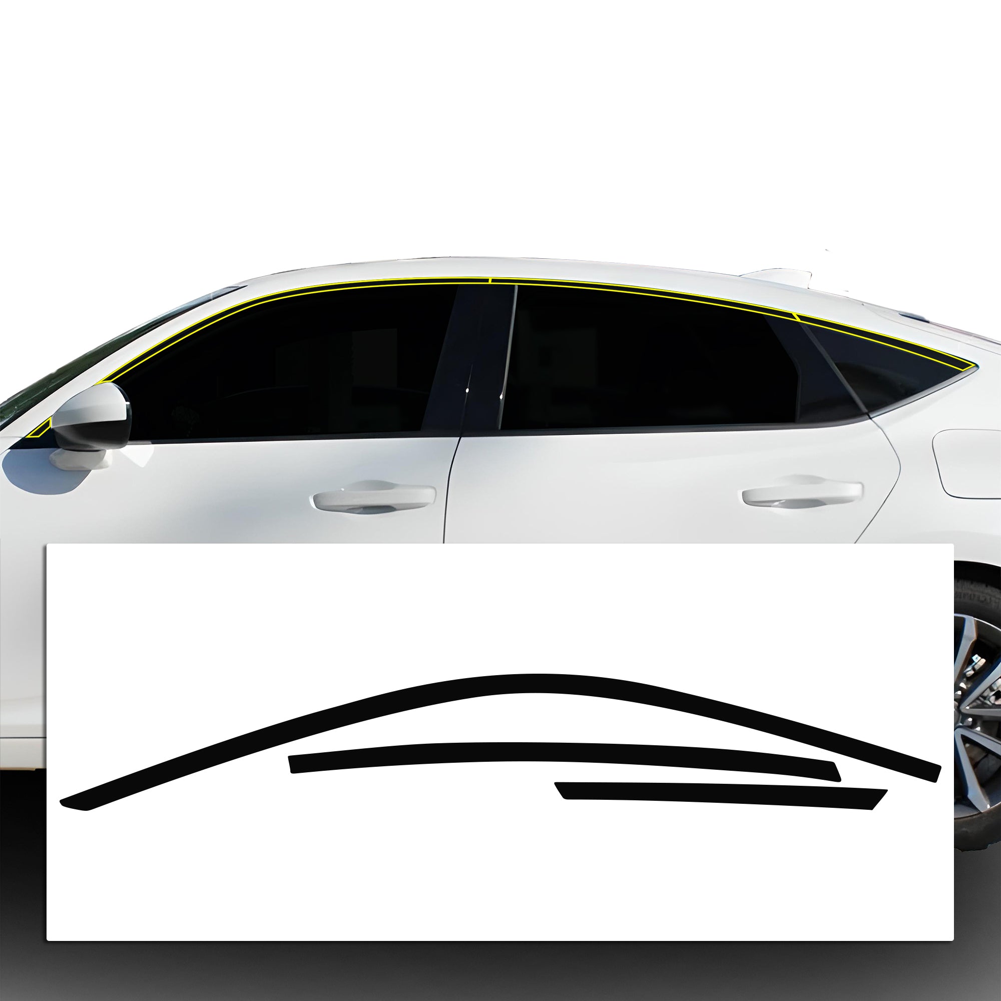 Vinyl Chrome Delete Side Window Blackout Decal Stickers Cover Overlay