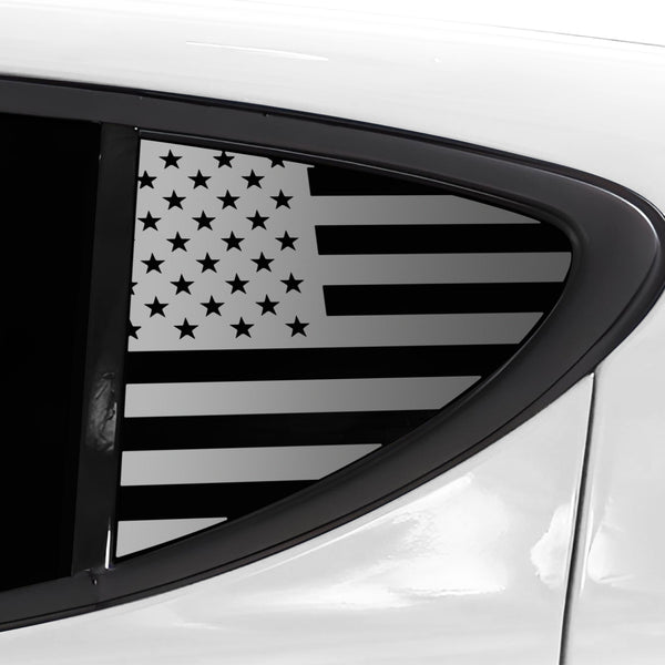 American Flag Quarter Window Decal for Dodge Hornet 2023-2026 β Precut Matte Black Vinyl
