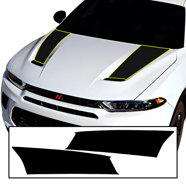 Vinyl Middle Hood Side Blackout Decal Stickers Overlay Film Fits Dodge Hornet 2023 - 2025 - Bogar Tech Designs