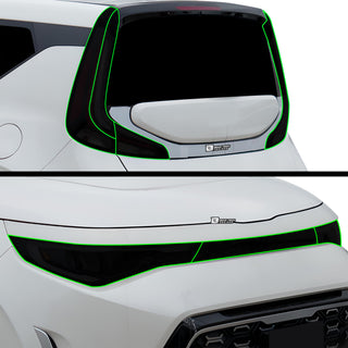 Full Headlight Taillight Precut Smoked PPF Tint Kit Film Overlay Fits Kia Soul 2023 - 2025 - Bogar Tech Designs