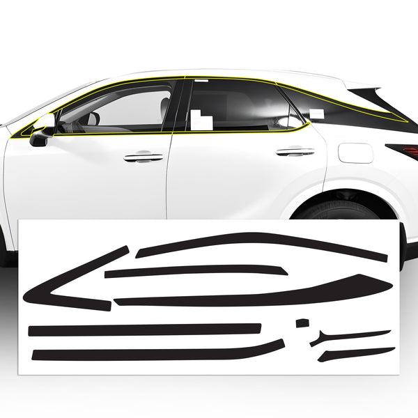 Lexus RX 2023-2026 Blackout Chrome Delete Kit - Precut Gloss Black Vinyl Overlays