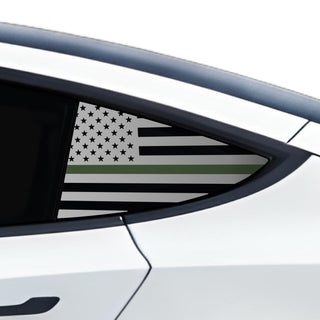 Quarter Window American Flag Vinyl Decal Stickers Fits Tesla Model 3 2023 - 2025 - Bogar Tech Designs