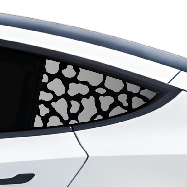 Animal Leopard Cheetah Cow Floral Flowers Quarter Window Vinyl Decal Stickers Fits Tesla Model 3 2023 - 2024 - Bogar Tech Designs