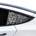Animal Leopard Cheetah Cow Floral Flowers Quarter Window Vinyl Decal Stickers Fits Tesla Model 3 2023 - 2024 - Bogar Tech Designs