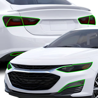 Full Headlight Taillight Precut Smoked PPF Tint Kit Film Overlay Fits Chevy Malibu 2016 - 2025 - Bogar Tech Designs