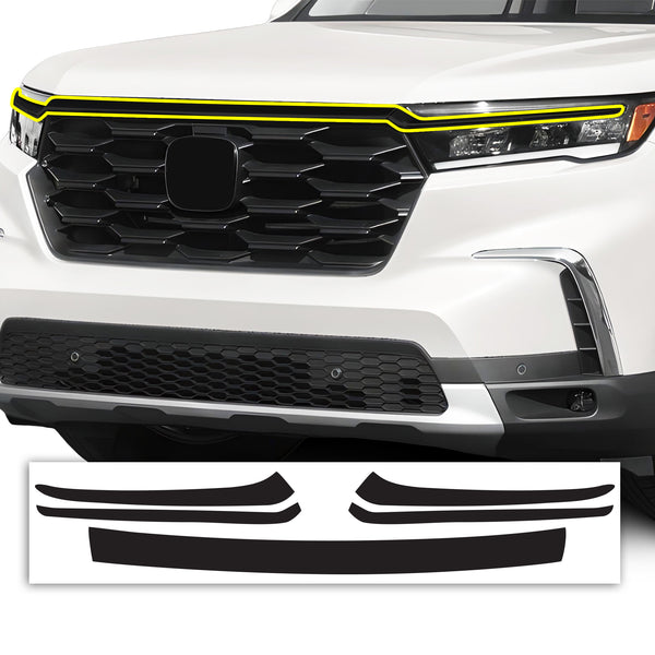 Honda Pilot 2023-2026 Blackout Chrome Delete Kit - Precut Gloss Black Vinyl Overlays