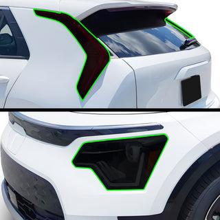 Full Headlight Taillight Precut Smoked PPF Tint Kit Film Overlay Fits Kia Niro 2023 - 2025 - Bogar Tech Designs