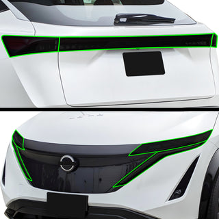 Full Headlight Taillight Precut Smoked PPF Tint Kit Film Overlay Fits Nissan Ariya 2023 - 2025 - Bogar Tech Designs