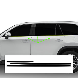 Vinyl Chrome Delete Grille Side Window Blackout Decal Stickers Overlay Film Fits Toyota Grand Highlander 2024 2025 - Bogar Tech Designs