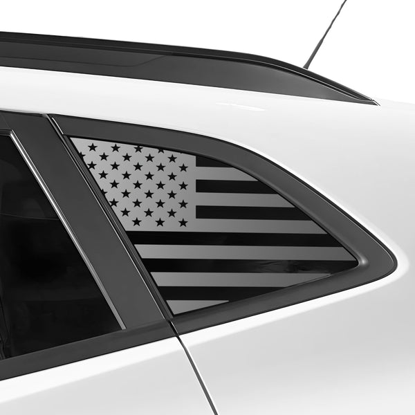 American Flag Quarter Window Decal for Chevy Trax 2024-2026 β Precut Matte Black Vinyl