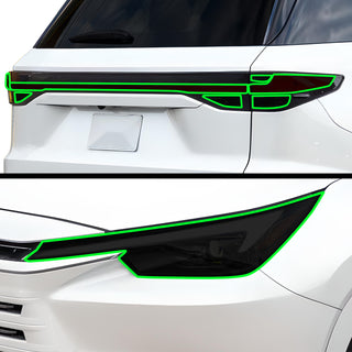 Full Headlight Taillight Precut Smoked PPF Tint Kit Film Overlay Fits Lexus TX 2024 - 2025 - Bogar Tech Designs