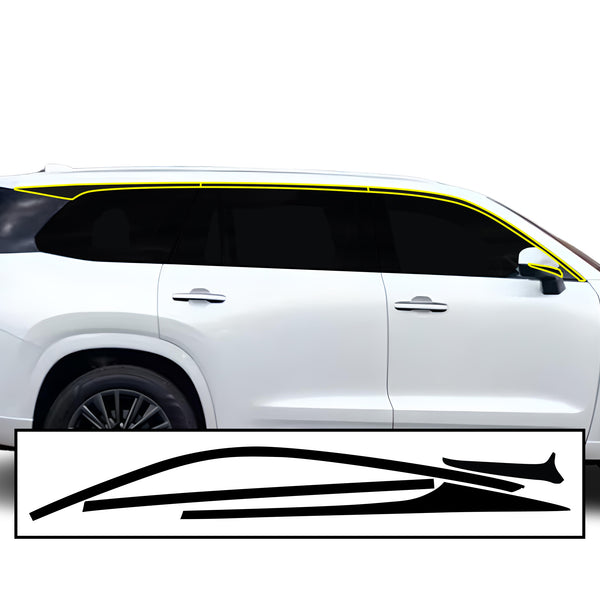 Lexus TX 2024-2026 Blackout Chrome Delete Kit β Precut Gloss Black Vinyl Overlays