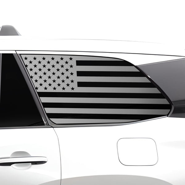 American Flag Quarter Window Decal for Lexus TX 2024-2026 β Precut Matte Black Vinyl