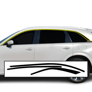 Vinyl Chrome Delete Side Window Trim Front Grille Blackout Decal Stickers Overlay Film Fits Mazda CX - 90 2024 - 2025 - Bogar Tech Designs