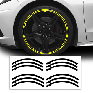 Vinyl Chrome Delete Wheel Rim Trim Blackout Decal Stickers Overlay Film Fits Chevy Corvette C8 2020 - 2025 - Bogar Tech Designs